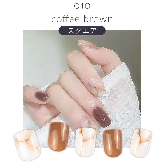 Nail tips: Easy nail art just by sticking them on "010 coffee brown"